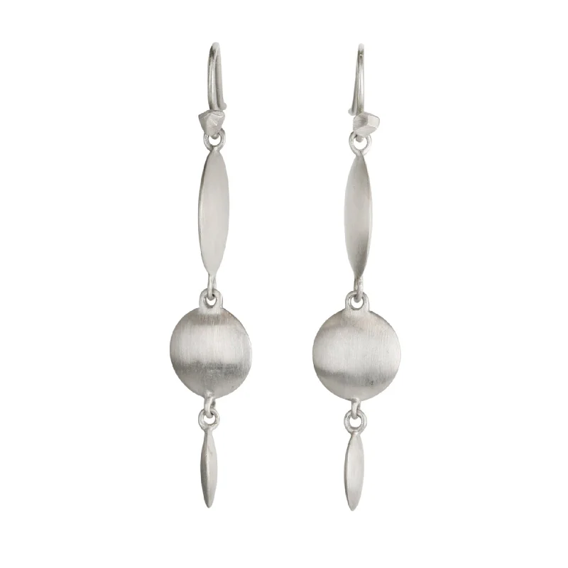 Stunning Jewelry At Even More Stunning Prices Sterling Silver "Horea" Graduated Triple Disc Drop Earrings