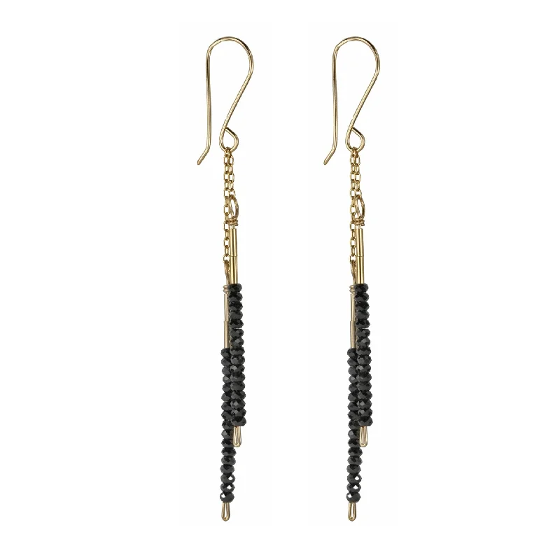 Discounted Luxury Jewelry – Shine Without The Splurge Black Spinel Chain Drop Earrings