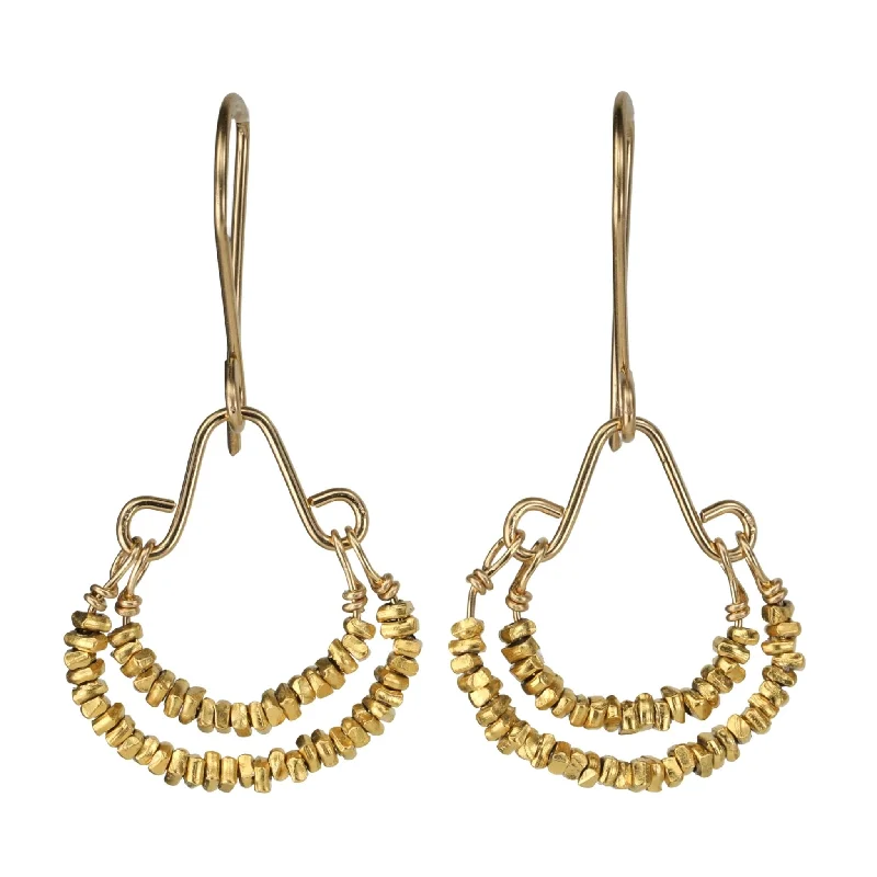 Breathtaking Jewelry, Breathtaking Prices Gold Vermeil Beaded "Double Hoop" Earrings