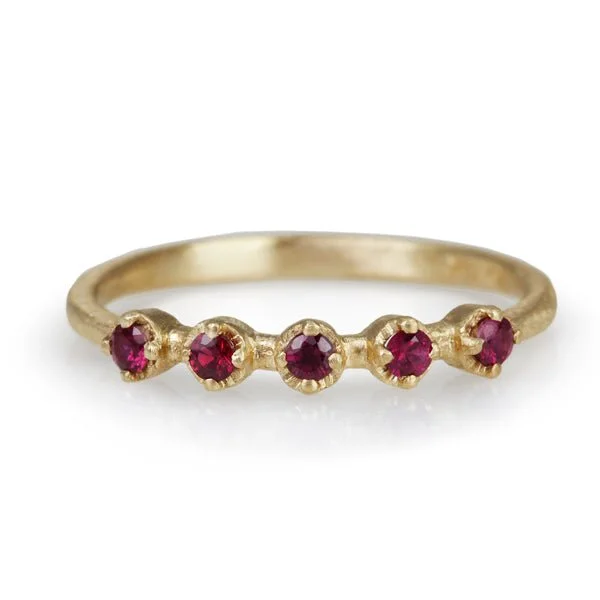 Trending Jewelry Styles Now At Limited-Time Discounts Gold and 5 Prong-Set Ruby Band