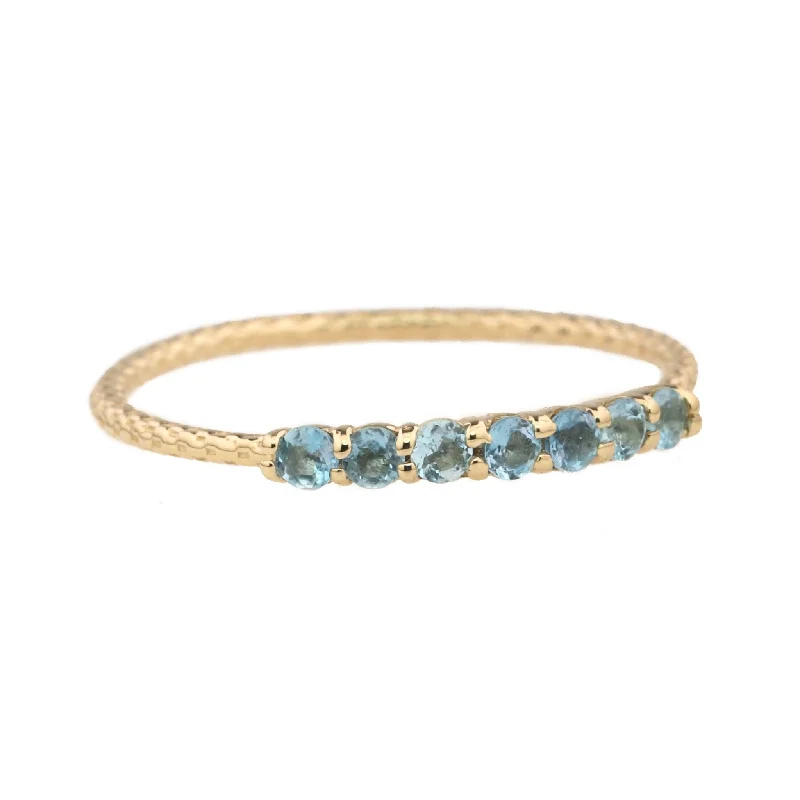 Trending Jewelry Styles Now At Limited-Time Discounts Gold "Antique Waif" Ring with Aquamarines