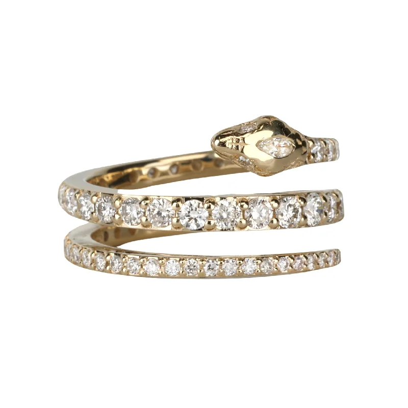 The Ultimate Jewelry Sale – Exclusive Styles At Great Prices Gold & Graduated Pave Diamond "Coil Snake" Ring