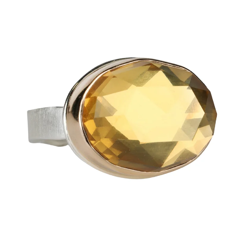 Fashion-Forward Jewelry At Exclusive Discounts Horizontal Oval Rose-Cut Citrine Ring