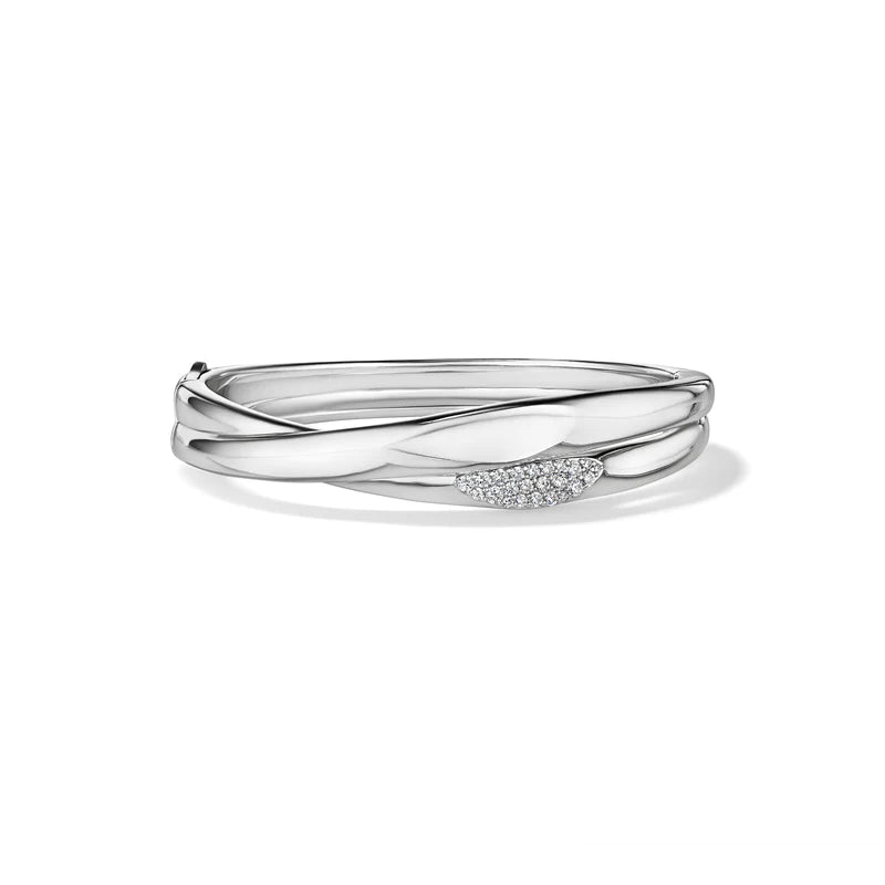 Elegant Jewelry Pieces At Unbelievable Prices Judith Ripka Sterling Silver Gaia Bangle Bracelet with Diamonds
