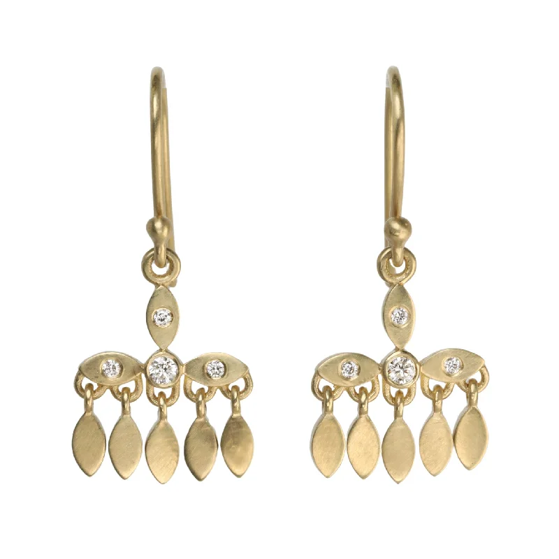 Elegant Jewelry Styles At Budget-Friendly Prices 18K Gold Marquise "Mini Chandelier" Earrings with Diamond Details