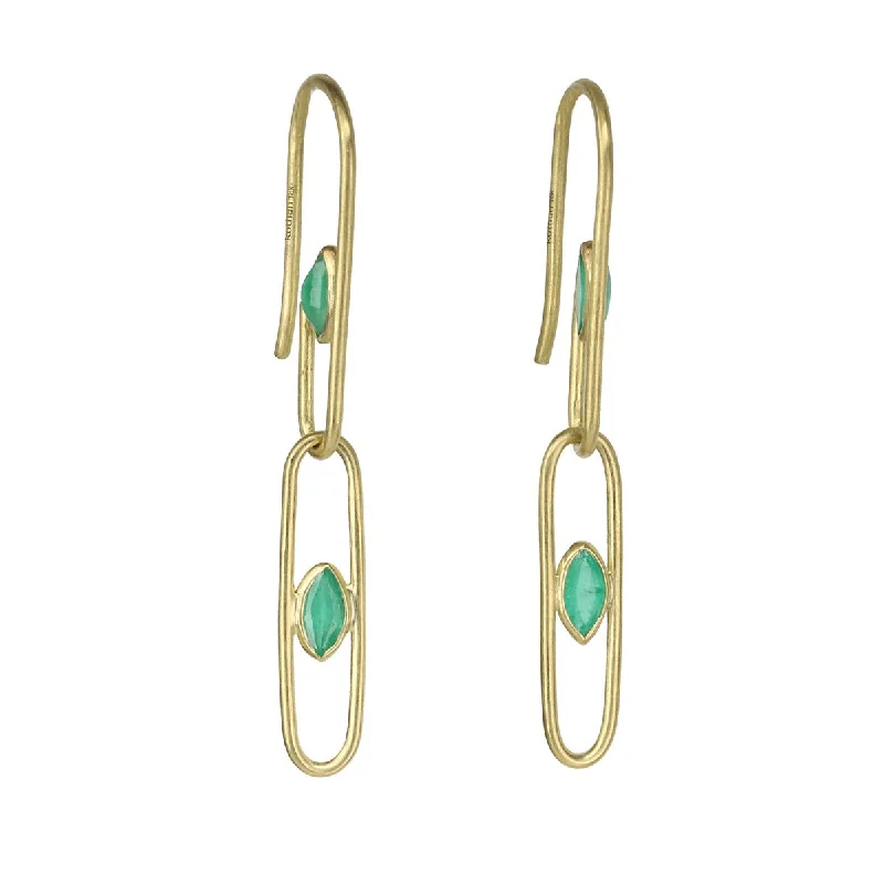 Seasonal Jewelry Deals – Elevate Your Style Gold & Bezel-Set Emerald "Gemclip" Earrings