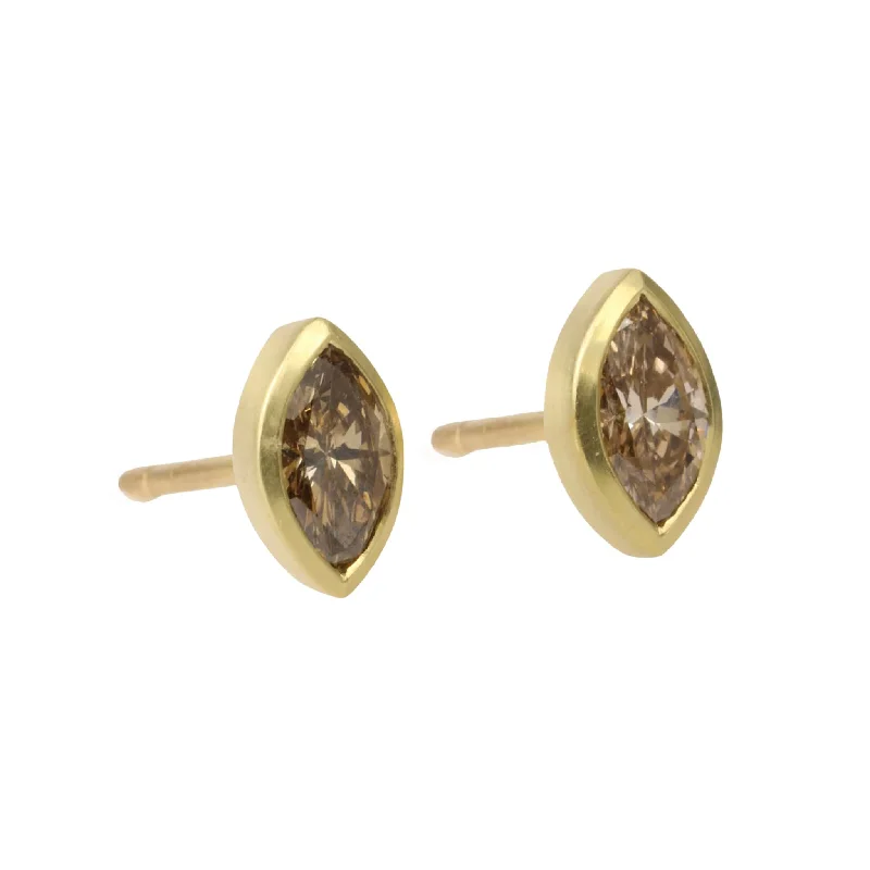 Flash Sale On Stunning Jewelry – Don't Miss Out Marquise Fancy Cognac Diamond Studs