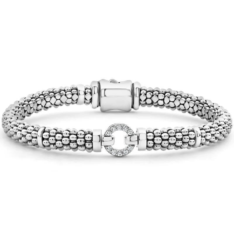 Special Deals On Handcrafted And Designer Jewelry Lagos Enso Silver Diamond Circle Caviar Bracelet