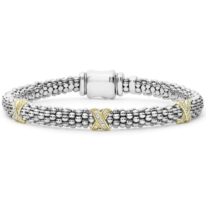 Last Chance To Shop High-End Jewelry At Markdown Prices Lagos Three Station Gold X Diamond Caviar Bracelet