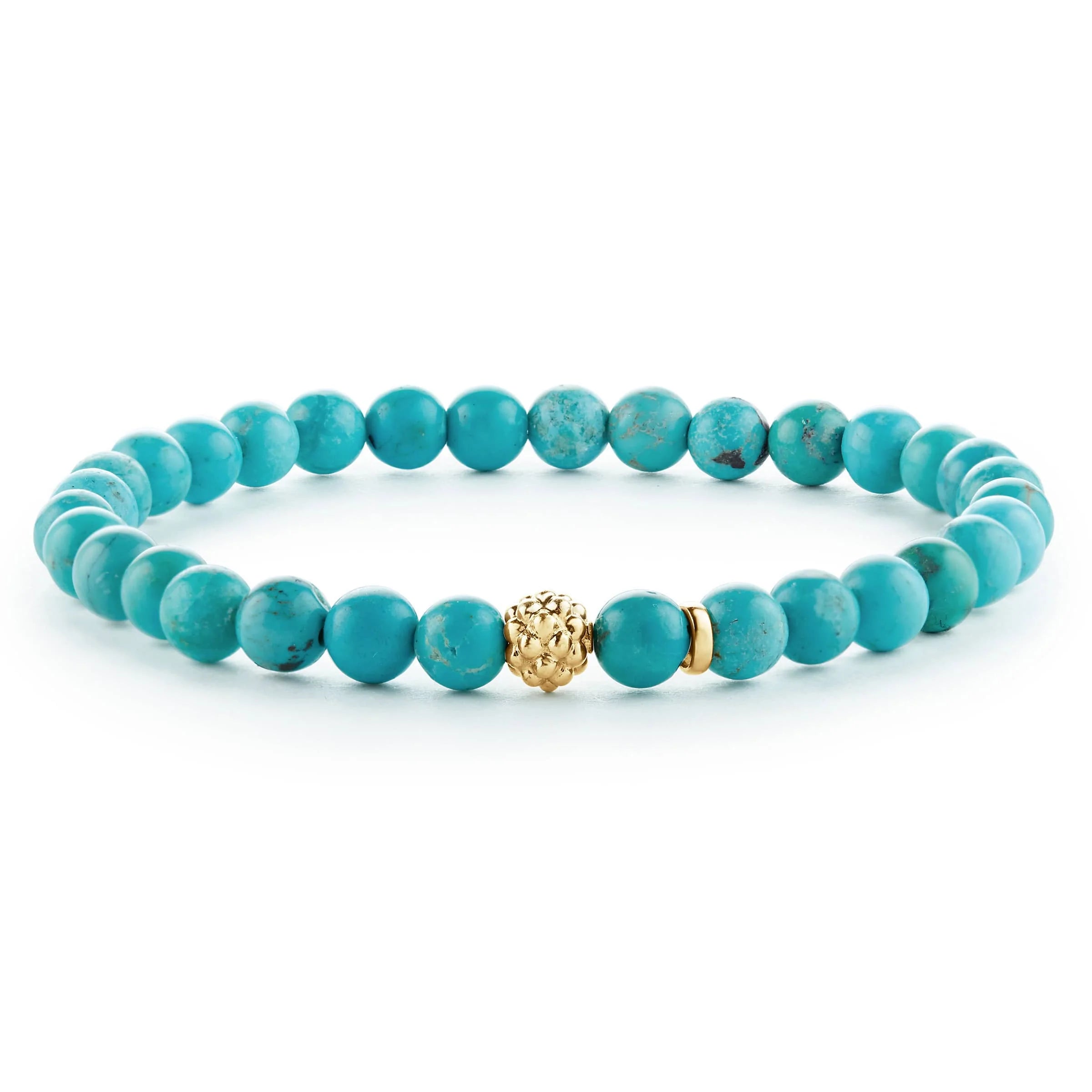 Elevate Your Jewelry Collection With Limited-Time Savings Lagos Turquoise Gold Station Bead Bracelet
