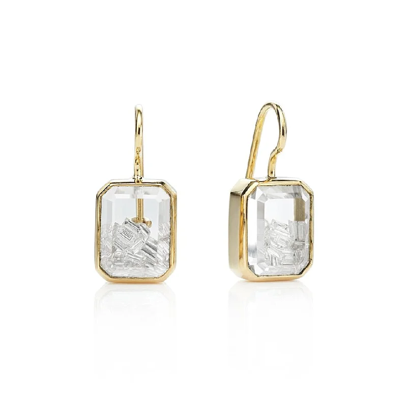 Flash Jewelry Sale – Get Stunning Pieces At Low Prices Gold Rectangular Diamond "Shake" Earrings