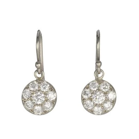 Stunning Jewelry At Even More Stunning Prices 18K Palladium White Gold and Pave Diamond Small "Lentil" Earrings