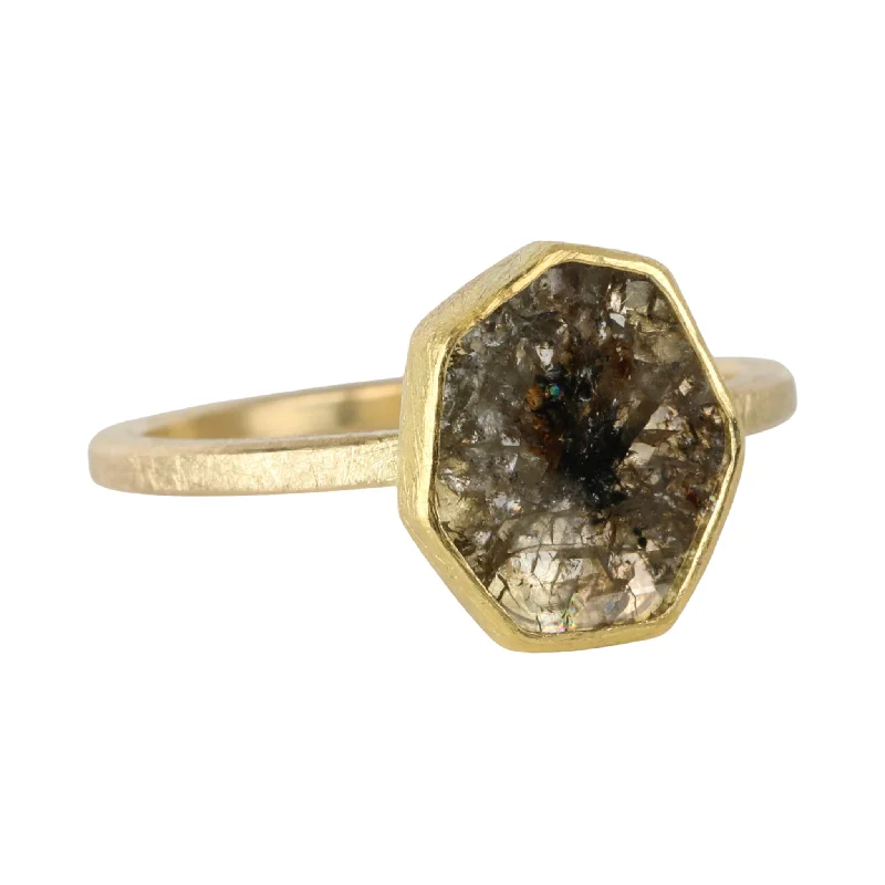 Shine Without Limits – Jewelry Sale Happening Now 22K & 18K Gold Hexagonal Diamond Slice Ring