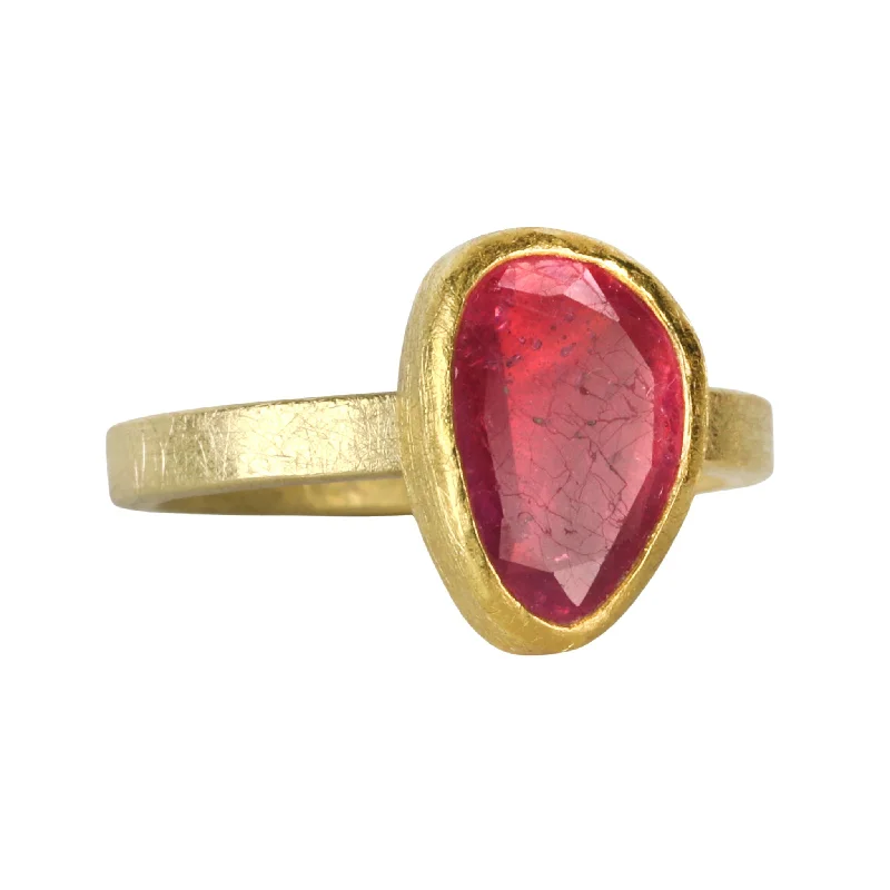 Limited-Time Jewelry Sale – Don't Miss Out On Dazzling Discounts 22K & 18K Gold Irregular Faceted Pink Sapphire Ring