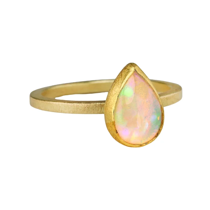 Affordable Luxury Jewelry For Every Occasion Bezel-Set Teardrop Ethiopian Opal Ring