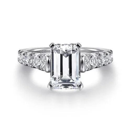 Last Chance To Grab Your Favorite Jewelry At A Discount Piper - 14K White Gold Emerald Cut Diamond Engagement Ring (Setting Only)