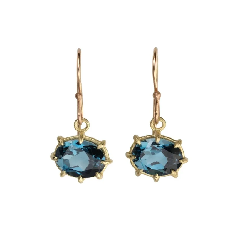 Grab Exquisite Jewelry At The Lowest Prices Mini Oval London Blue Topaz Earrings