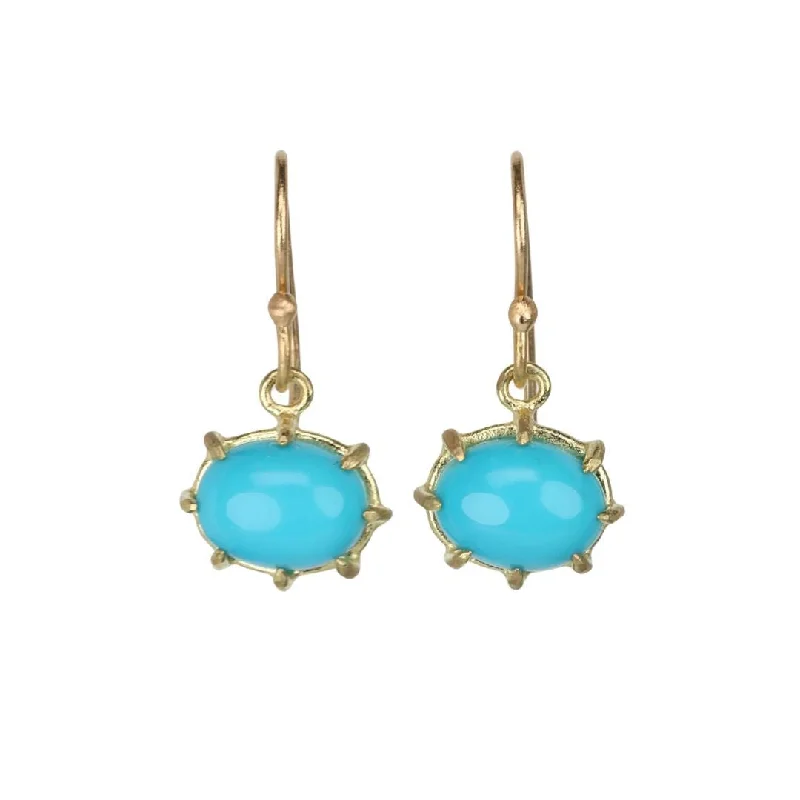 Shop High-Quality Jewelry At Jaw-Dropping Discounts Mini Oval Sleeping Beauty Turquoise Earrings