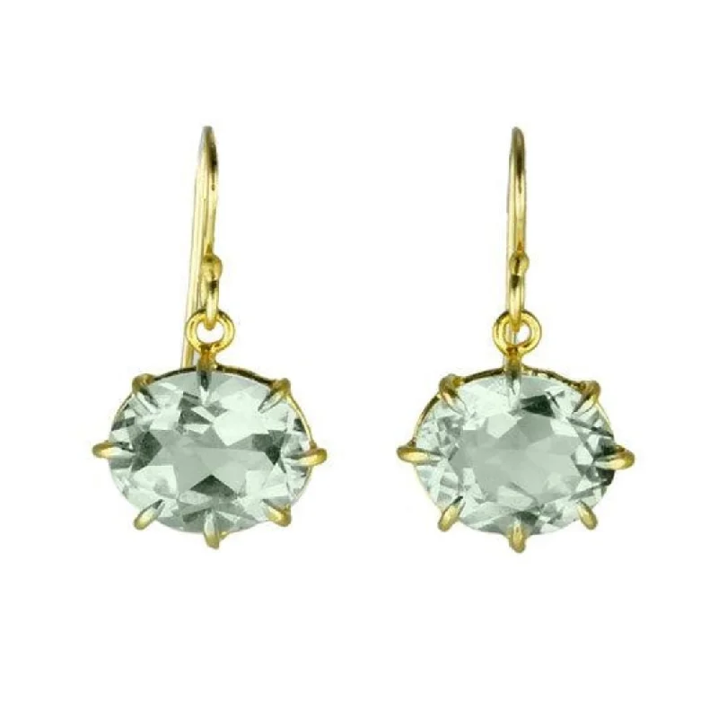 The Perfect Accessory For Less – Jewelry Sale Live Oval Faceted Green Amethyst Earrings