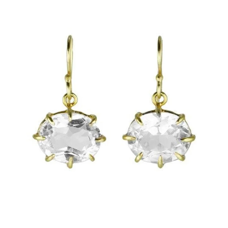 Timeless Elegance At Unbelievable Discounts Oval Faceted White Topaz Earrings