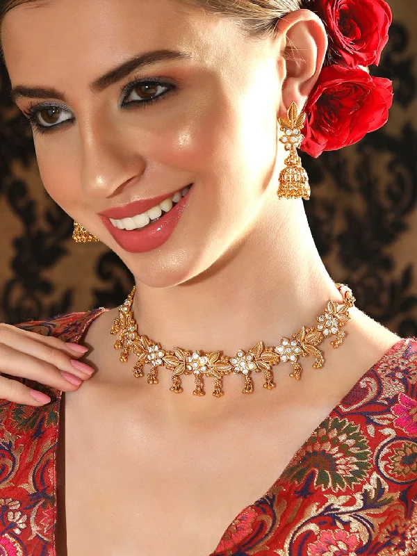 Get The Jewelry You Love At A Price You Love Rubans 18k gold plated stoned necklace set