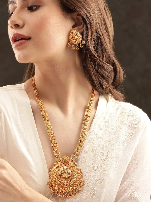 Luxury Meets Affordability – Jewelry Sale Live Now Rubans 22K Gold plated Mesmerizing Handcrafted Temple Jewellery Set