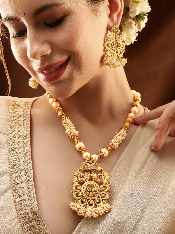 Shop Fine Jewelry With Amazing Deals Rubans Gold-Toned Necklace Set with Radiant Charm