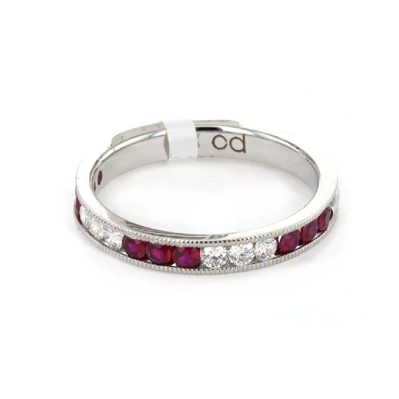 Handmade Pearl Jewelry For Timeless Elegance Ruby & Diamond Band