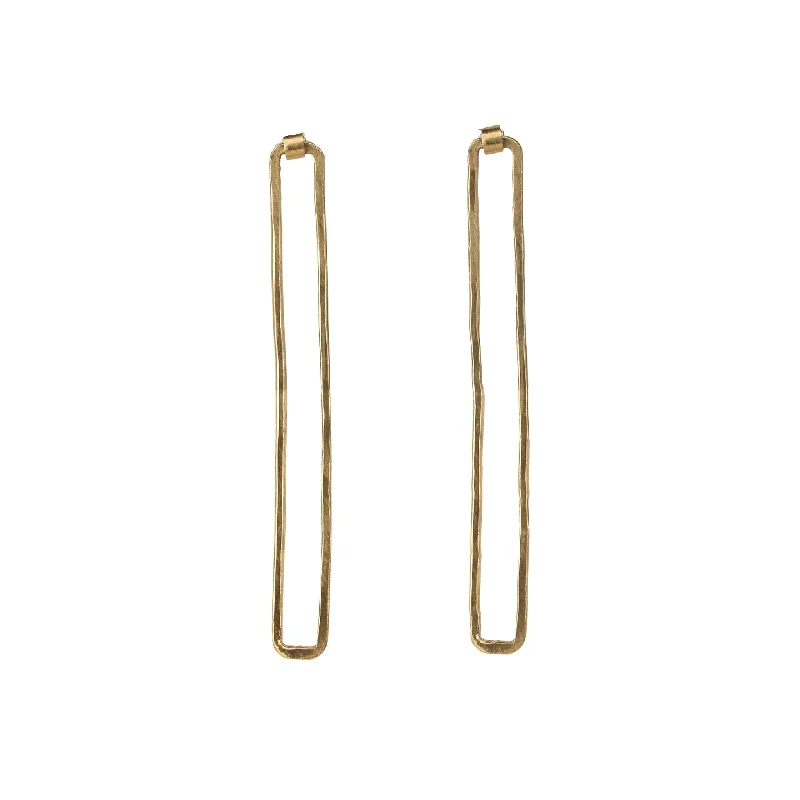 Handcrafted Jewelry Sale – Unique Designs At Low Prices The "Alice" 14 Karat Gold Post Earring with Rectangle Drop