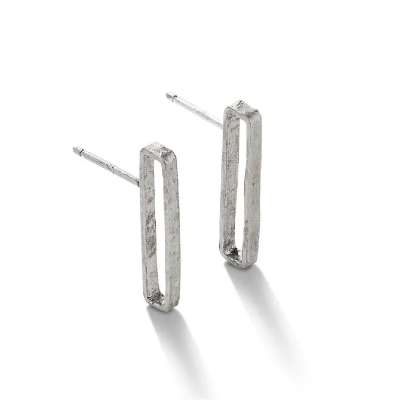 Upgrade Your Collection With Our Limited-Time Jewelry Sale "Liza" Sterling Silver Rectangular Post Earrings