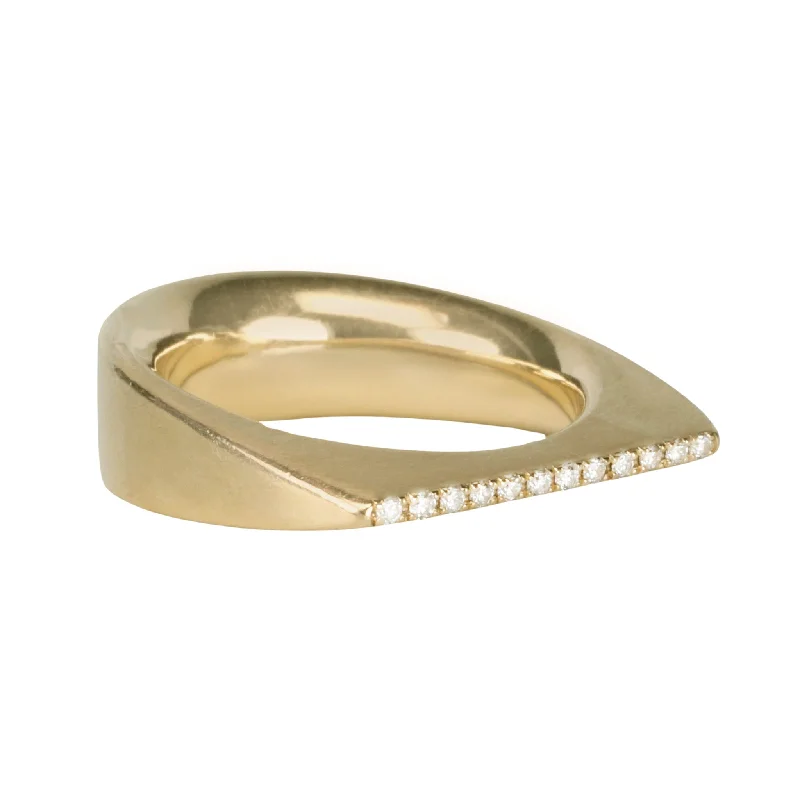 Jewelry Deals That Sparkle – Shop Today "Mara" 14 Karat Yellow Gold and Diamond Hand Carved Ring