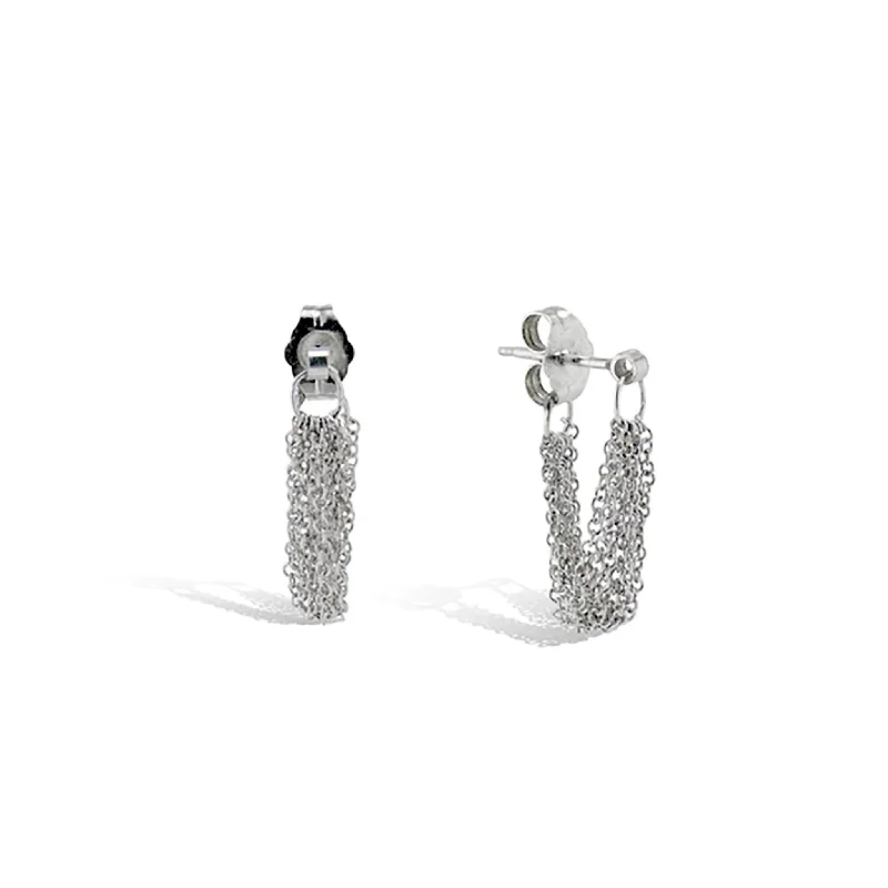 Grab Your Favorite Jewelry At The Lowest Prices The "Olivia" Sterling Silver Oxidized Front to Back Tassel Earrings