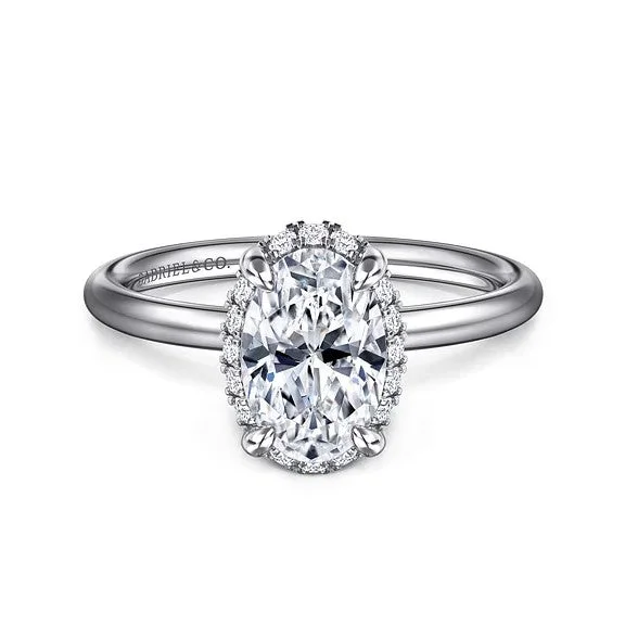 The Perfect Jewelry Piece At The Perfect Price Seattle - 14K White Gold Oval Hidden Halo Diamond Engagement Ring (Setting Only)