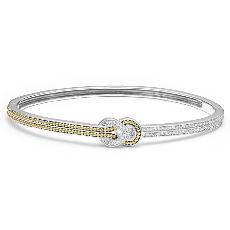 Seasonal Jewelry Sale – Upgrade Your Style Today Lagos Newport Two Tone Knot Diamond Cuff Bracelet