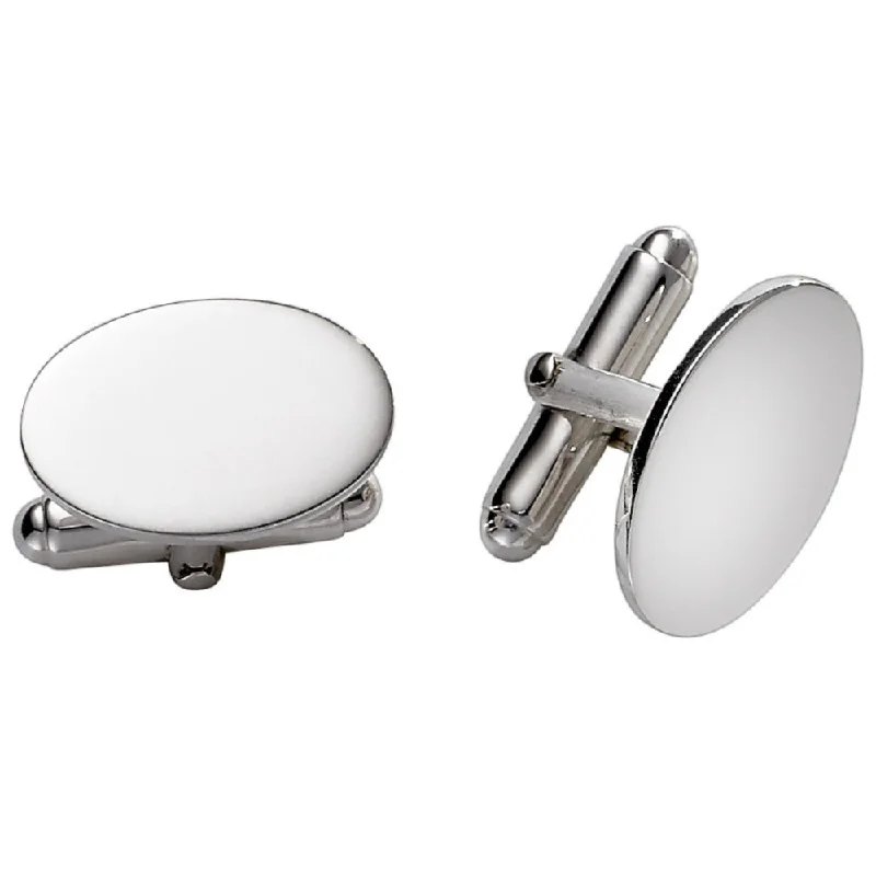 Flash Sale On Stunning Jewelry – Don't Miss Out SS Oval Plain Polished Cufflinks