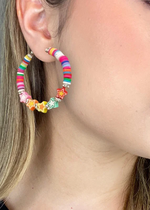 Holiday Jewelry Sale – Perfect Gifts At Great Prices Star Charm Beaded Hoop Earrings