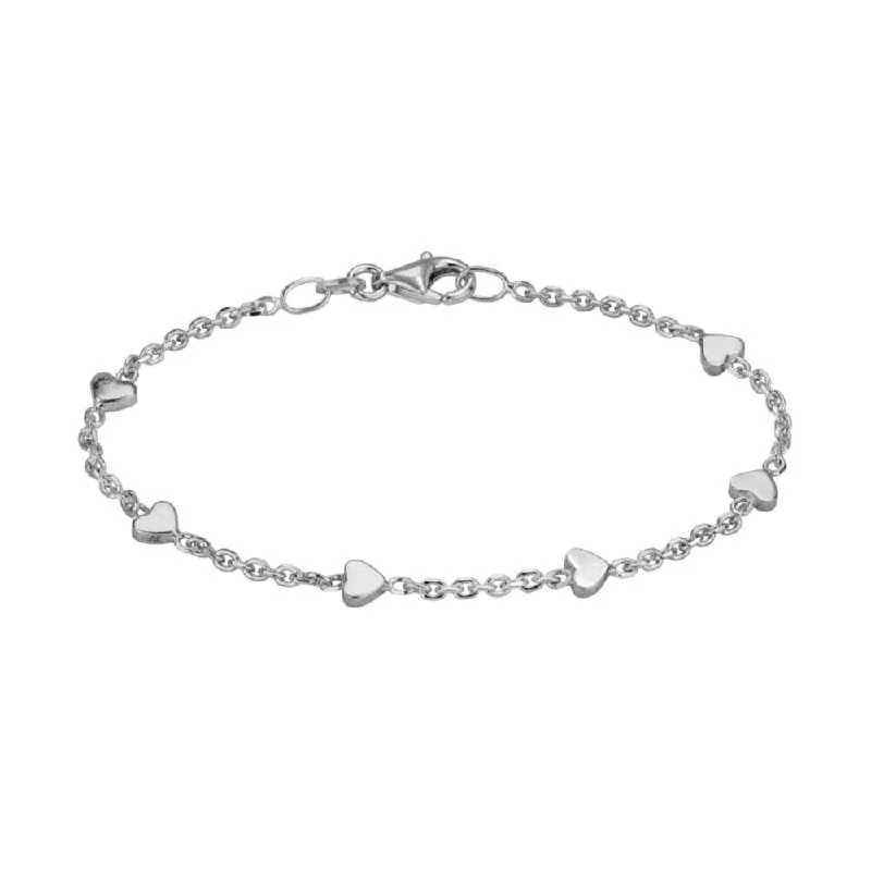 Don't Miss Out – Shop Elegant Jewelry For Less Sterling Silver Hearts Station Bracelet