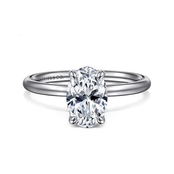 Bestselling Jewelry Now On Sale – Elevate Your Look Tiana - 14K White Gold Oval Solitaire Diamond Engagement Ring (Setting Only)