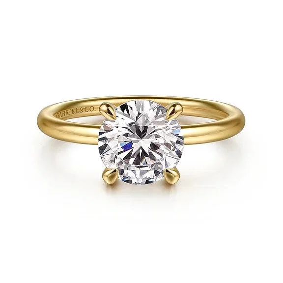 Stunning Jewelry Pieces At The Lowest Prices Ever Tiana - 14K Yellow Gold Round Solitaire Diamond Engagement Ring (Setting Only)