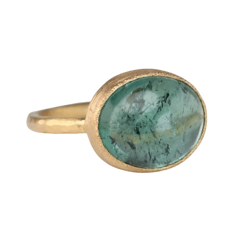 Exclusive Jewelry Offers – Shine For Less Cabochon Oval Green Tourmaline Ring