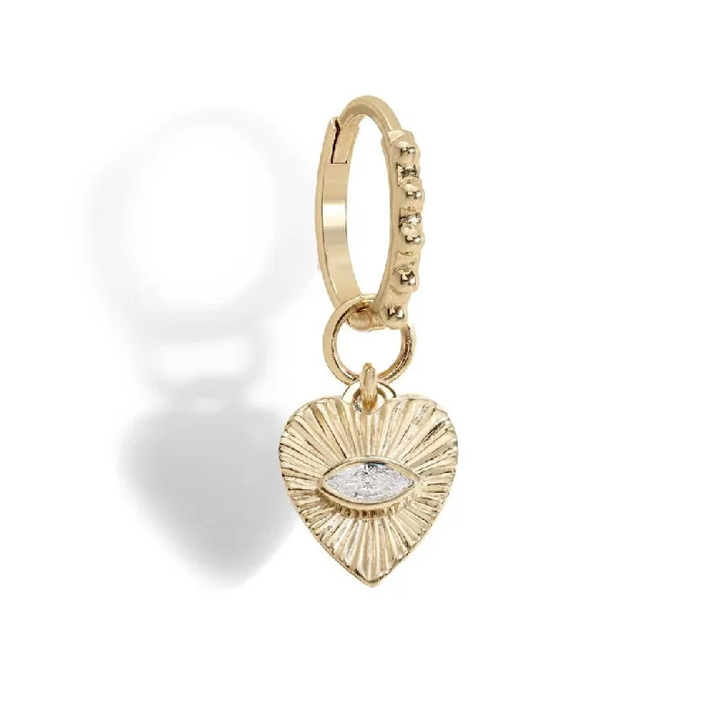 Exclusive Jewelry Sale – Limited-Time Discounts 10K Gold "Heart" Diamond Earring Charm