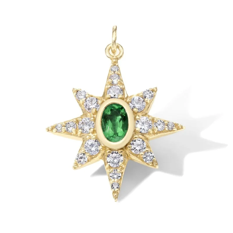 Holiday Jewelry Sale – Perfect Gifts At The Best Prices 10K Large Emerald Starburst Pendant