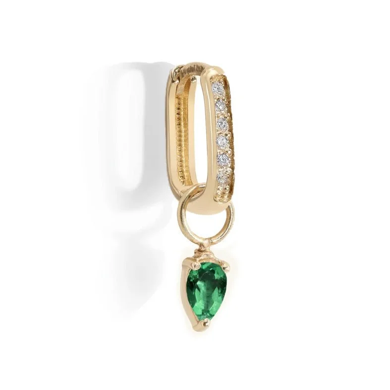 Affordable Gold-Plated Jewelry For Modern Fashion Pear-Shaped Emerald Earring Charm